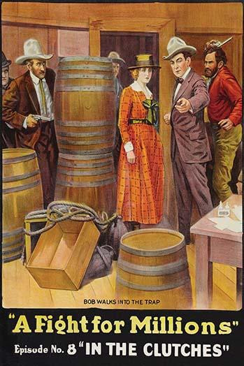 Man about to be clubbed from behind by a pistol; another man comes from behind a barrel carrying a pistol. Poster Print by Unknown - Item # VARBLL058762826L