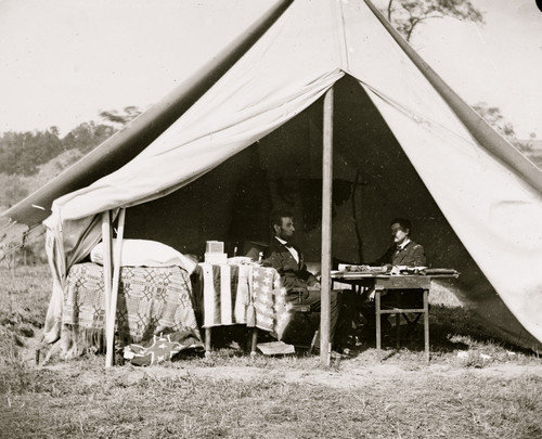 Antietam, Md. President Lincoln and Gen. George B. McClellan in the general's tent; another view Poster Print - Item # VARBLL058753523L