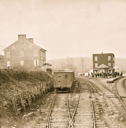 Hanover Junction, Pennsylvania. View of railroad station and boxcars Poster Print - Item # VARBLL058745428L