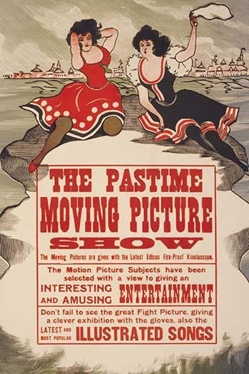 Advertising poster for Thomas Edison's kinetoscope films shows two young women in bathing suits seated on a rock at the beach. Poster Print by Edison - Item # VARBLL0587234725
