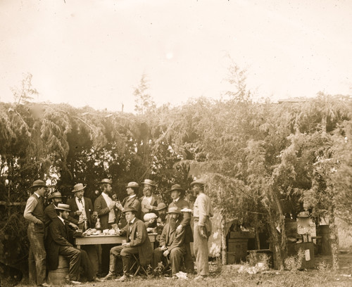 Petersburg, Virginia. Group at Telegraphic Corps quarters. Headquarters, Army of the Potomac Poster Print - Item # VARBLL058745574L
