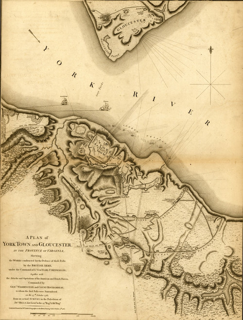 A Plan of Yorktown and Gloucester Poster Print by William Faden - Item # VARBLL058742897x