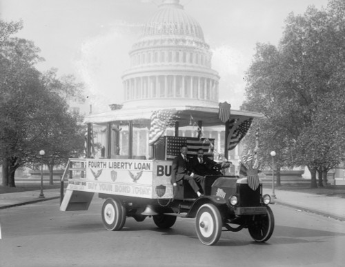 Fourth Liberty Loan Truck; Official Liberty Bond Sales Car on Pennsylvania Avenue in Front of the Capitol Dome Poster Print - Item # VARBLL058746441L