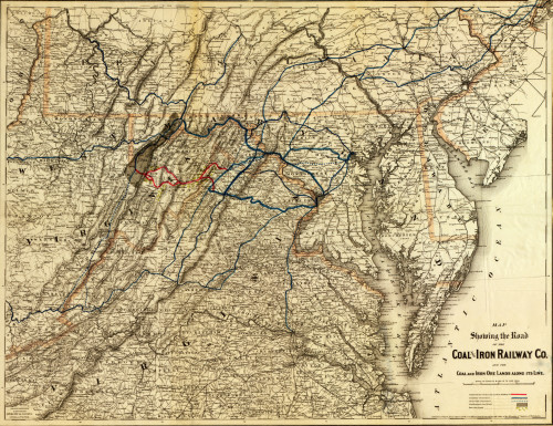 middle Atlantic states showing drainage, cities and towns, canals, roads, and railroads. Poster Print - Item # VARBLL058759197L