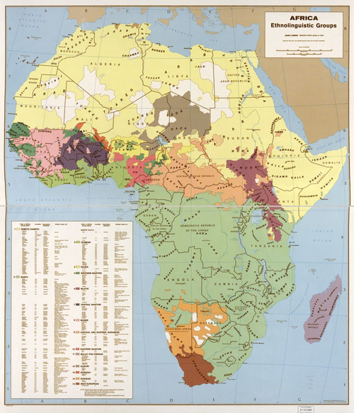 Ethnolinguisitic Map of Africa Poster Print - Item # VARBLL058758369L