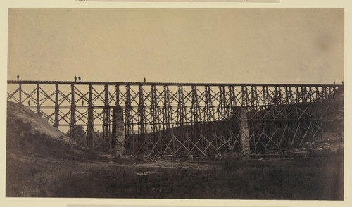 Military railroad bridge over Potomac Creek. Aquia Creek and Fredericksburg Railroad. Built by U.S.M.R.R. Construction Corps in 40 hours Poster Print - Item # VARBLL058753430L