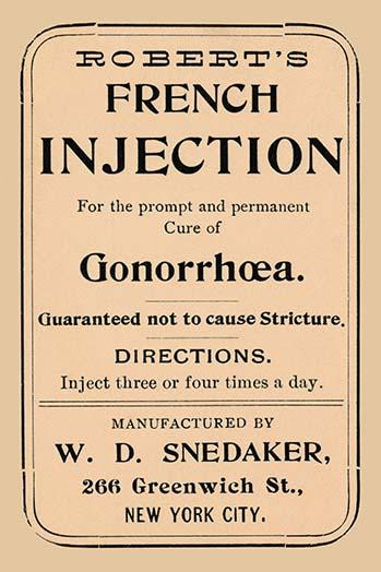 A "prompt and permanent cure of gonorrhoea."  A bottle label from a "quack" medicine. Poster Print by unknown - Item # VARBLL0587267925