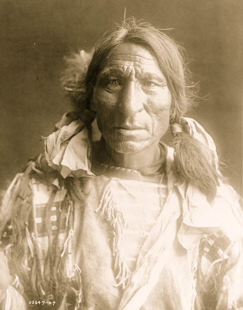 Elk Boy, Oglala man, half-length portrait, facing front. Poster Print
