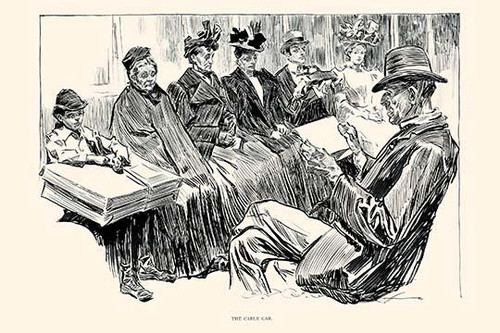 Assorted people ride in a cable car. Poster Print by Charles Dana Gibson - Item # VARBLL0587277386