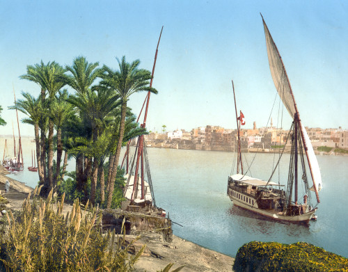 Sailboat on the Nile, Cairo, Egypt, Chrome. Color Poster Print - Item # VARBLL058753988L