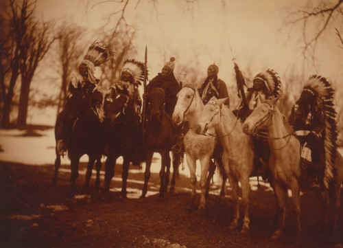 Six tribal leaders Little Plume on horseback in ceremonial attire] Poster Print - Item # VARBLL058747092L