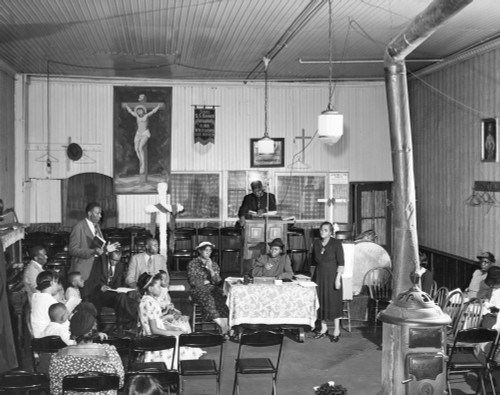 Storefront Baptist church during services on Easter morning. Chicago, Illinois Poster Print - Item # VARBLL0587631163