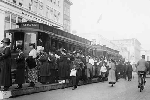 Washington, DC Street scene with Overloaded trolley cars Poster Print by unknown - Item # VARBLL0587235225
