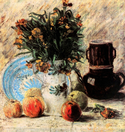 Vase with Flowers, Coffeepot and Fruit Poster Print - Item # VARBLL058750418L