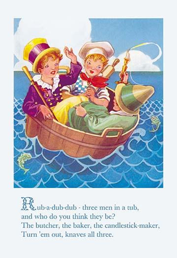 Rub-A-Dub-Dub is an English language nursery rhyme first published at the end of the eighteenth century.  This rhyme exists in many variations. Poster Print by unknown - Item # VARBLL0587003669