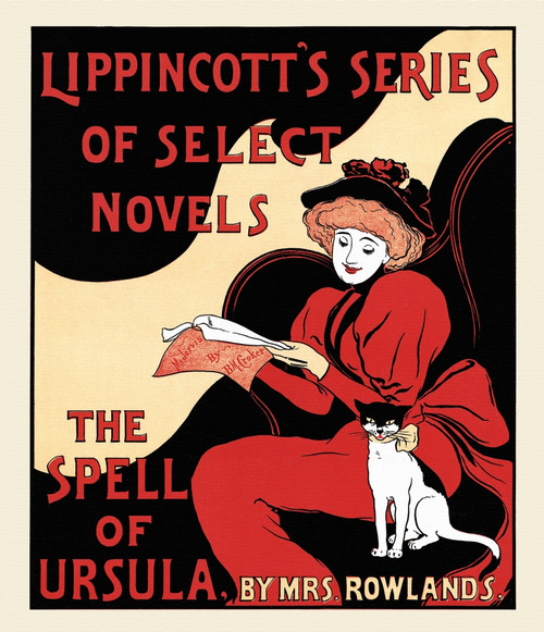 A woman reads a book. A cat sits next to her. Poster Print - Item # VARBLL0587414014