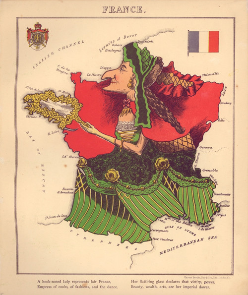 Anthropomorphic Map of France Poster Print - Item # VARBLL058756720L