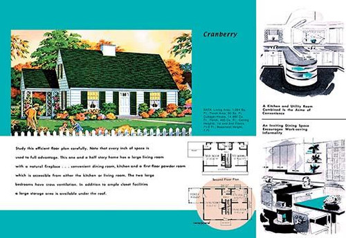 Architectural Drawings of Domestic Residences and Home in 1950 America with floor plan and descriptions of home models Poster Print by unknown - Item # VARBLL0587047089