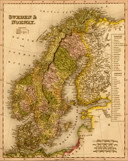 Sweden & Norway - 1844 Poster Print - Item # VARBLL058758094L