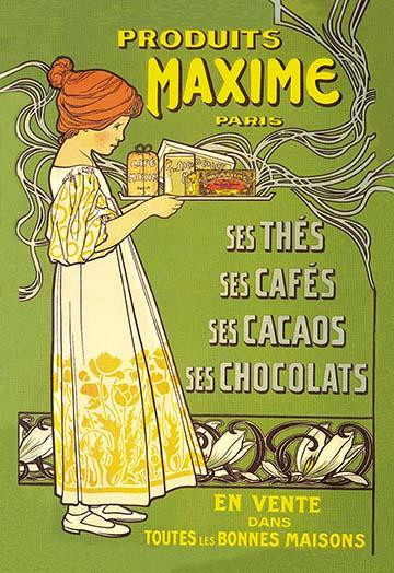 Parisian advertising poster for cacao products such as chocolate and cocoa as well as teas and coffee. Poster Print by unknown - Item # VARBLL0587015969