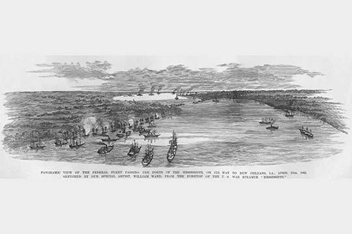 Federal Ships on the Mississippi on their way to New Orleans Poster Print by Frank  Leslie - Item # VARBLL0587325682