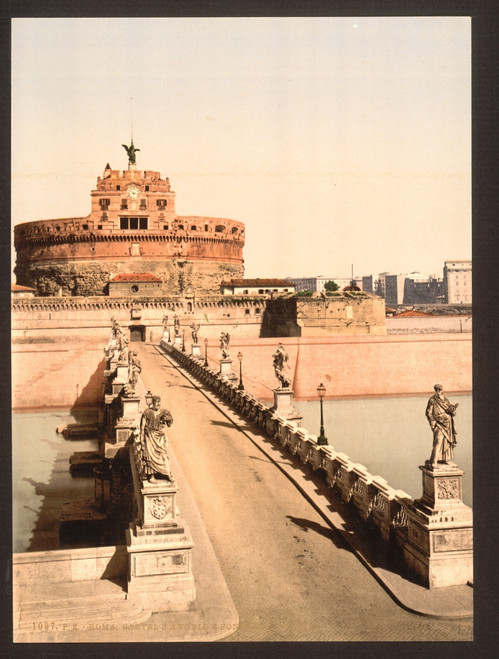 Castle and bridge of St. Angelo, Rome, Italy; bridge over the Tiber River Poster Print - Item # VARBLL058751913L