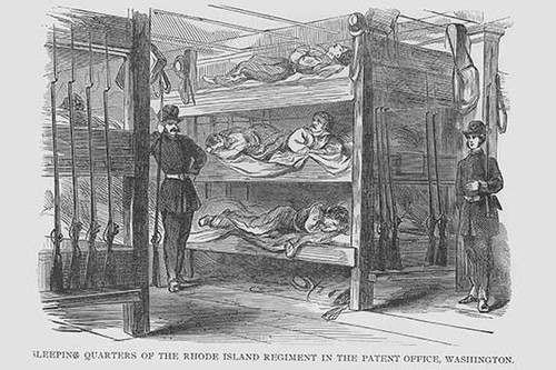 Sleeping Quarters of the Rhode Island Regiment Poster Print by Frank  Leslie - Item # VARBLL058733309x Sleeping Quarters of the Rhode Island Regiment Poster Print by Frank  Leslie - Item # VARBLL058733309x