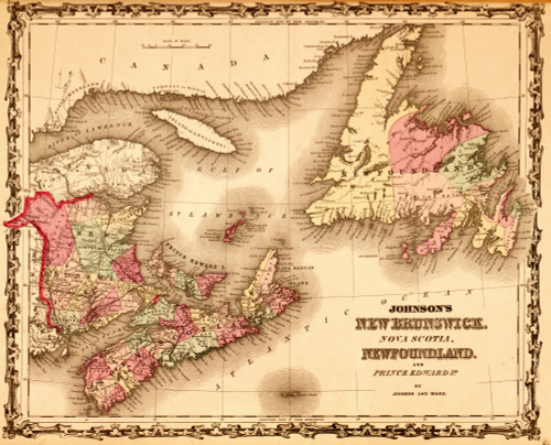 New Brunswick & Newfoundland - 1862 Poster Print - Item # VARBLL058758007L
