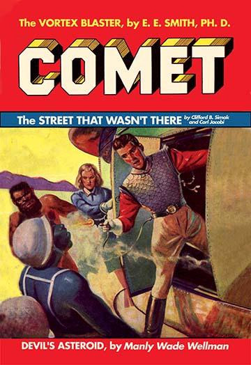 Cover of the first issue of Comet Stories, dated July 1941.  The fifth issue of this short-lived pulp magazine.  The cover shows a man exiting a spacecraft and blasting an alien. Poster Print by Leo Morey - Item # VARBLL058703033x