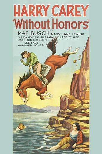 Cowboy on horse jumps off of cliff into water Poster Print by Unknown - Item # VARBLL058763016L