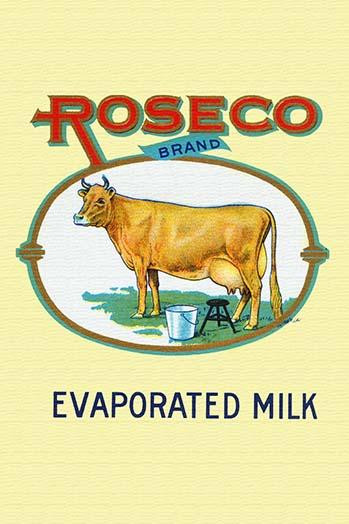 Original can label for Evaporated Milk showing a cow Poster Print by unknown - Item # VARBLL0587336196