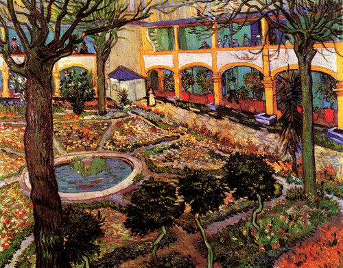 Courtyard of  Hospital at Arles Poster Print
