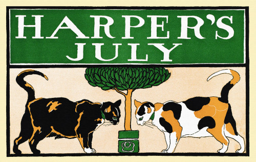 Two cats look at the base of a tree. Poster Print by  Edward Penfield - Item # VARBLL0587415177