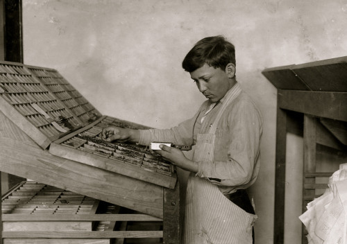 Learning typesetting. Training School for Deaf Mutes. Poster Print - Item # VARBLL058754234L