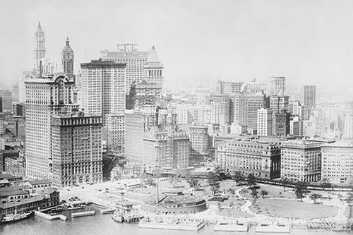 Lower Manhattan & The Battery from the Air taken by an Army Plane - Skyline Poster Print by unknown - Item # VARBLL058745992L