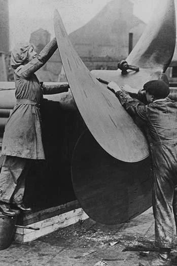 English Workers labor over a ship's Propeller at Shipyard Poster Print - Item # VARBLL058746069L