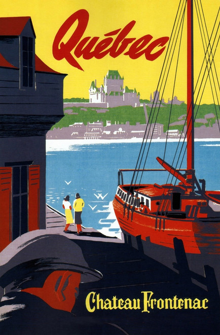 Liner plies the St. Lawrence . Image taken from a Canadian Pacific travel  poster of the steamship era. Poster Print by unknown - Item #  VARBLL0587387072 - Posterazzi