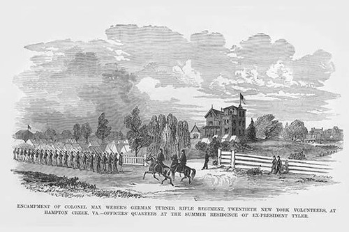 Colonel Max Weber's German Turner Rifle Regiment , new York Volunteers - Summer residence of President Tyler Poster Print by Frank  Leslie - Item # VARBLL0587327316
