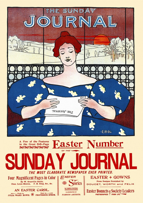 A woman sits reading a newspaper. Poster Print by  Ernest Haskell - Item # VARBLL0587416378