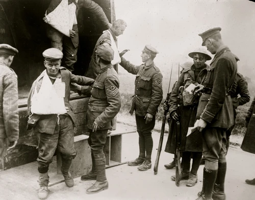Wounded German prisoners Poster Print
