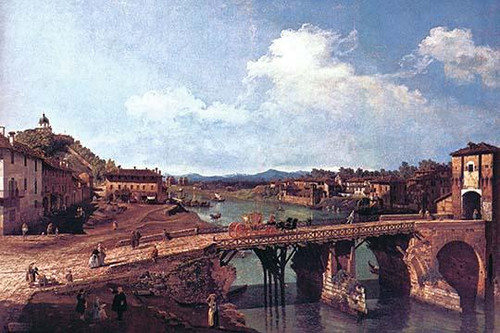Bridge over a river in Turin Poster Print by Canaletto - Item # VARBLL0587254017