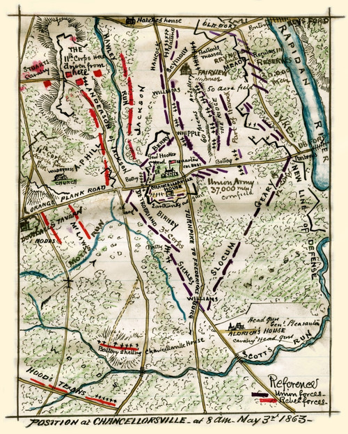 Battle of Chancellorsville Virginia : 2nd & 3rd May 1863.. Poster Print by Robert Knox Sneden - Item # VARBLL0587426845