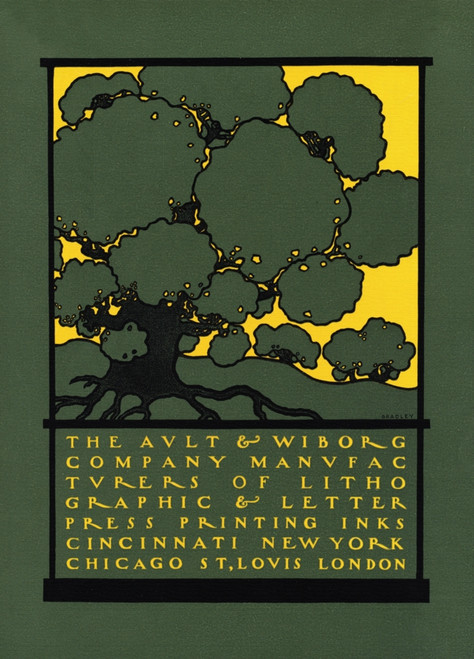 An advertising poster featuring a green tree. Poster Print by  Will Bradley - Item # VARBLL0587414030