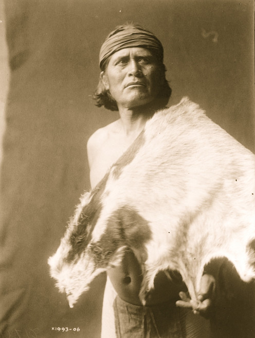 Half-length portrait of Hopi man with animal skin. Poster Print - Item # VARBLL058747595L