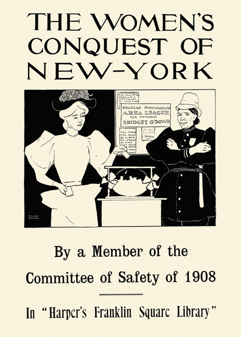 A woman casts a vote while a policewoman looks on. Poster Print by  Edward Penfield - Item # VARBLL0587414715