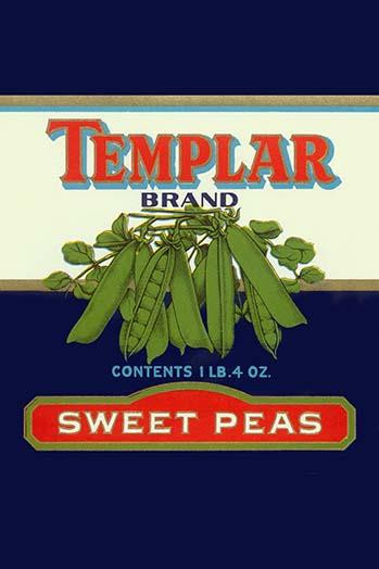 Original can label for sweet peas. Poster Print by unknown - Item # VARBLL0587336099