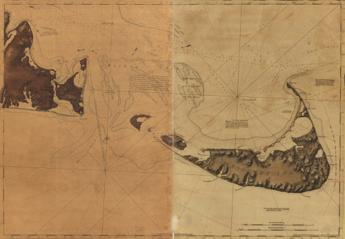 Nantucket Island and the eastern half of Martha's Vineyard. Poster Print