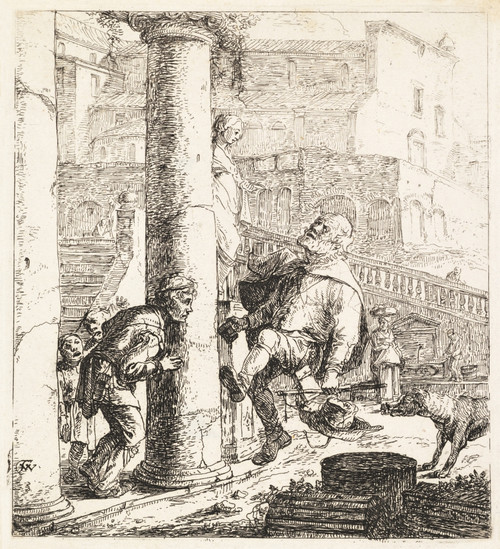 Blind Beggar Bumps a Pillar.  Thomas Wijck Poster Print by Thomas Wijck - Item # VARBLL0587432071