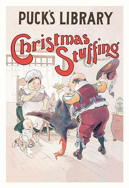 Christmas Illustration for the Puck's Library magazine showing a man presenting his fmaily a turkey. Poster Print by L.M. Glackens - Item # VARBLL0587034181