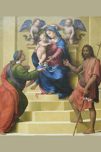 Madonna and Child Enthroned with Saints Mary Magdalene and John the Baptist Poster Print by Giuliano di Piero di Simone  Bugiardini - Item # VARBLL058760733L